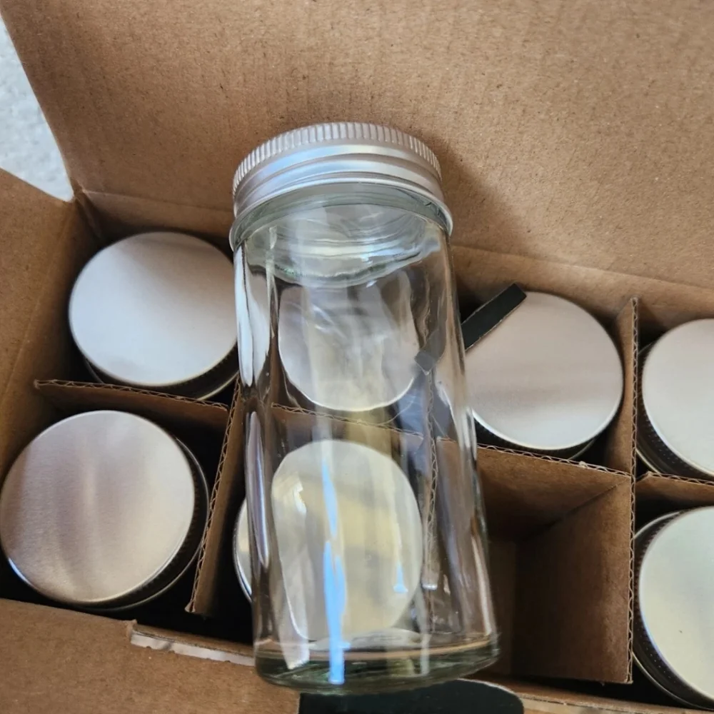 Mason Craft & More 8pc 3oz Glass Spice Jars Metal Lids NWT